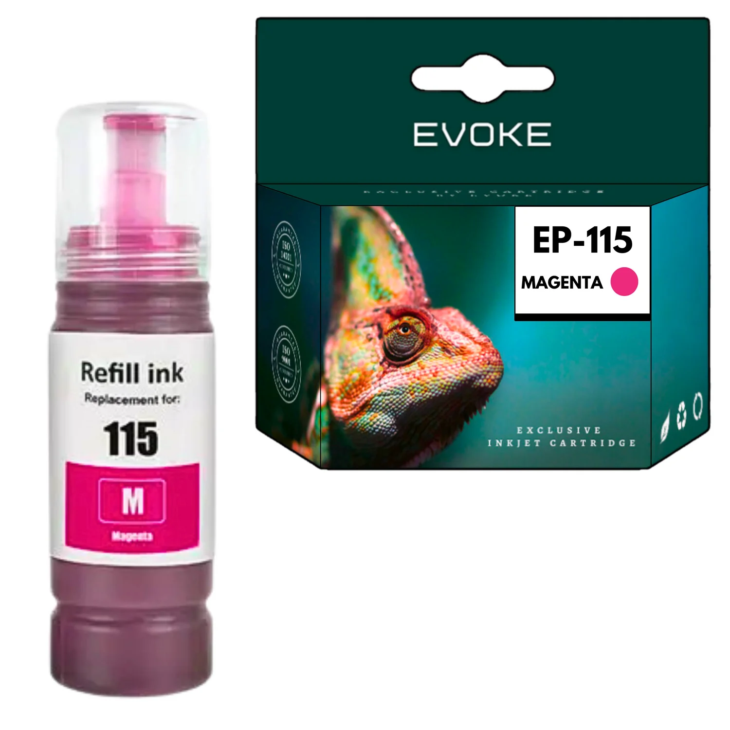 Evoke Compatibele Inkt voor Epson 115 C13T07D34A Magenta 6200 Pagina's Ecotank L8160 L8180