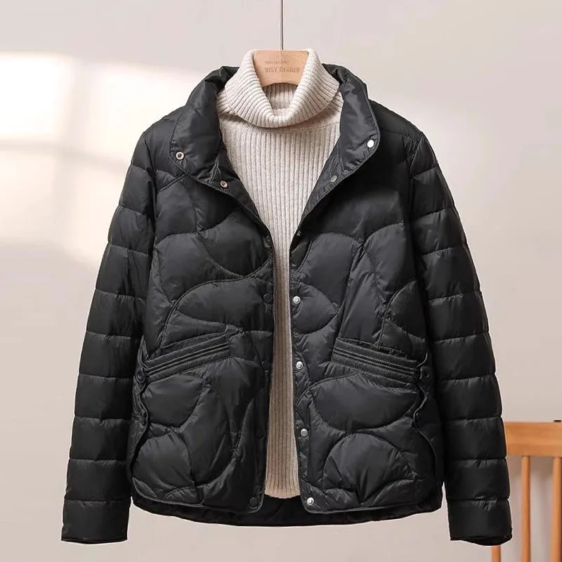 Lightweight Cotton Padded Jackets Coats Tops  Fall Winter Basic Casual Sweatshirt Casacos   Korea Women Warm Chaqueta Abrigos