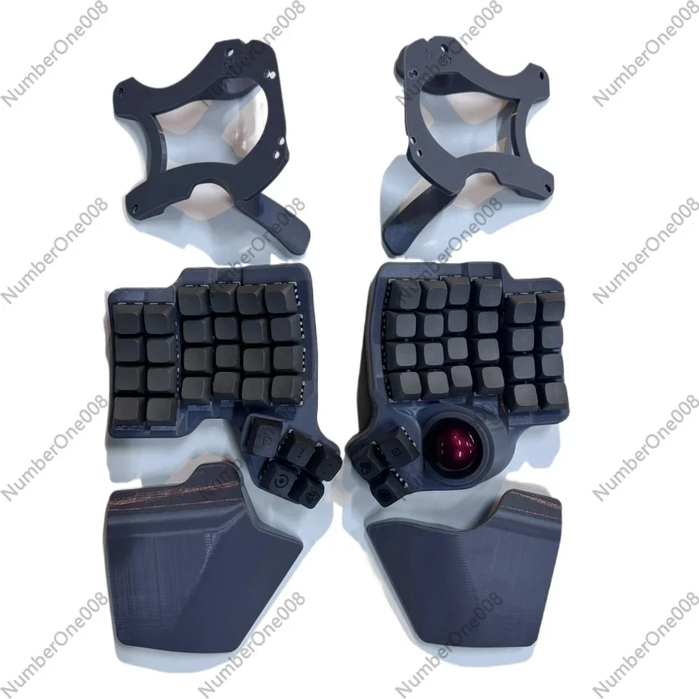 SplitKeyboard Kit Custom Wireless Bluetooth HotSwap Grey Wood V4 PAW3360 FDM Printing ZMK Keyboard Teclado
