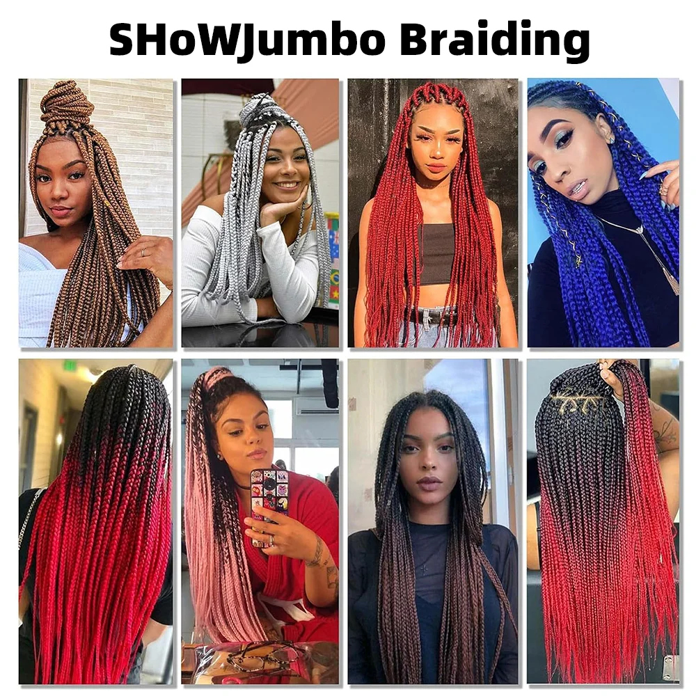 Black Braiding Hair Extensions High Temperature Fiber Jumbo Braiding Hair Extensions Braiding Hair Bubble Braids Braiding Hair