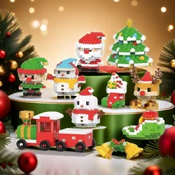 Christmas holiday series snowman building blocks set educational toy model decorative gift for children