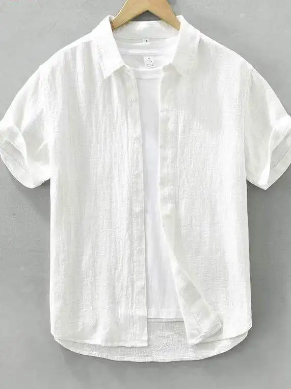 

Lightweight Breathable Summer Men's Cotton Linen irt Loose Casual ort Sve Loose Fit Linen Cotton Blend Men's irt