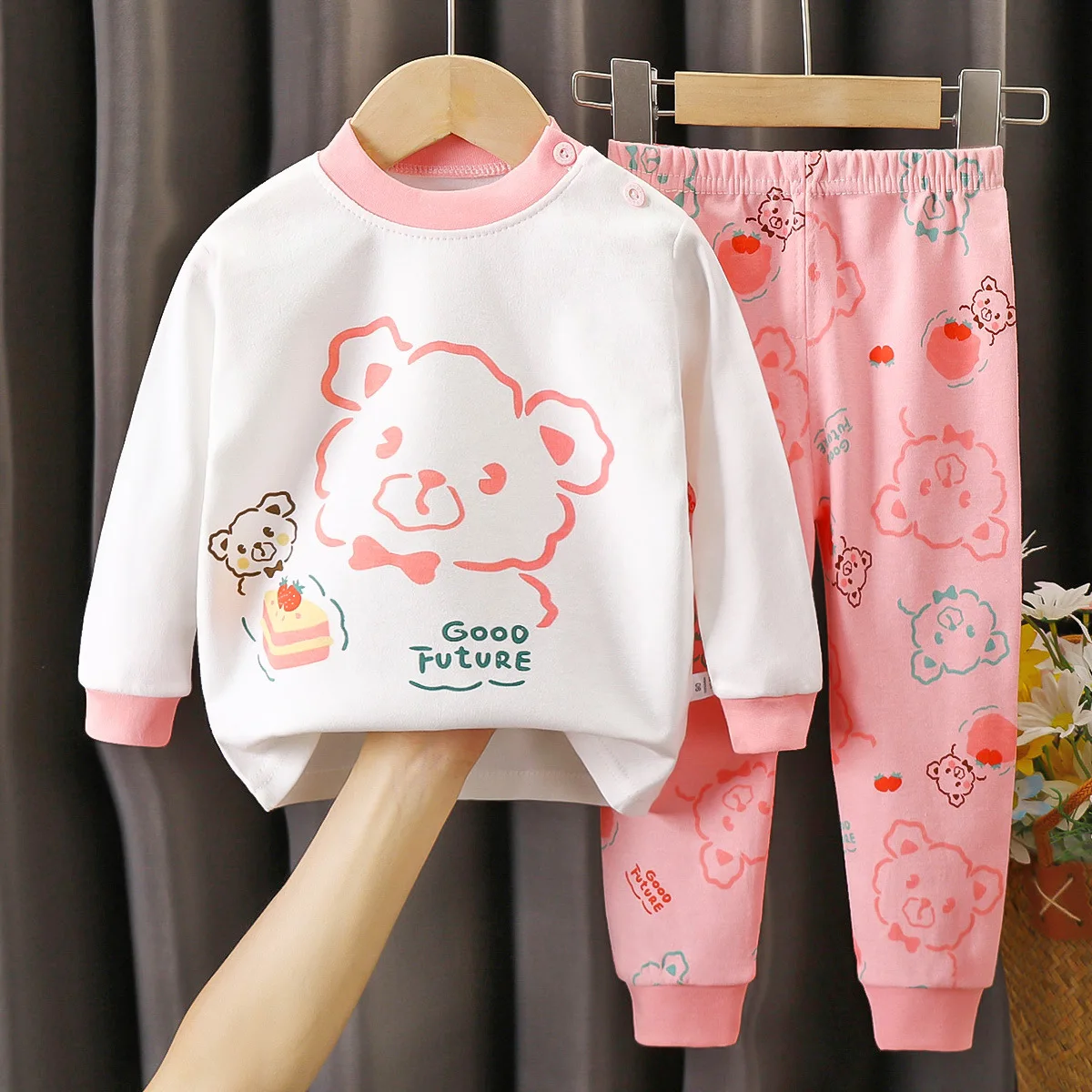 Long Johns Set Multi Style Long Sleeve Top Trousers Pants Girl Boy Homewear Casual Children Cute Wear Kid Comfortable Unisex
