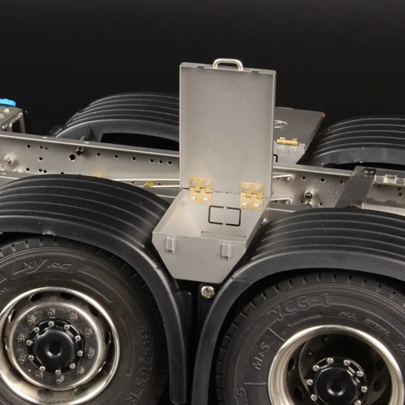 

1:14 масштаб 1 шт. металлический ящик для инструментов для моделирования крыльев для радиоуправляемого грузовика Tamiya SCANIA 770S R620 VOLVO BENZ Arocs MAN TGX автомобильные аксессуары