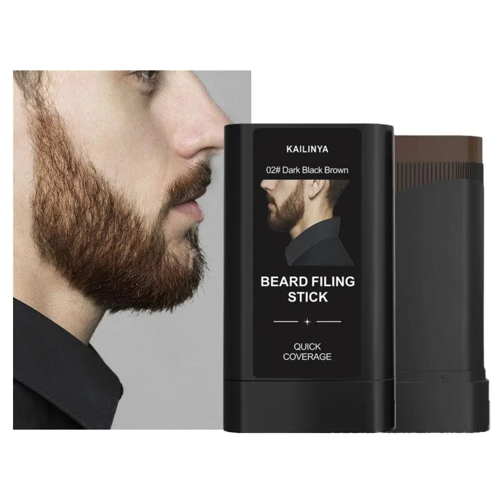 Beard Filler Stick For Men,Beard Grooming Hair Dye Comb Instant Coverage Beard Hair Color Stick, Water/Sweat Proof Beard Filler