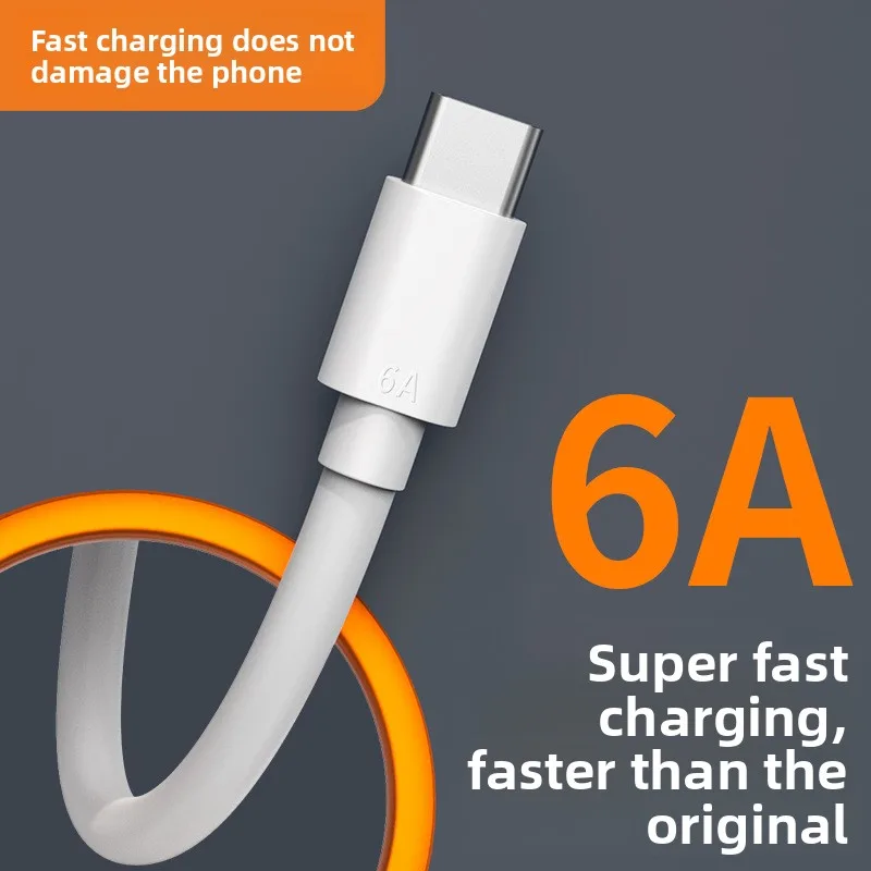 6A USB To Type C Cable Super Fast Charging Cable for Huawei for Xiaomi Redmi 1M Date Cable Gift