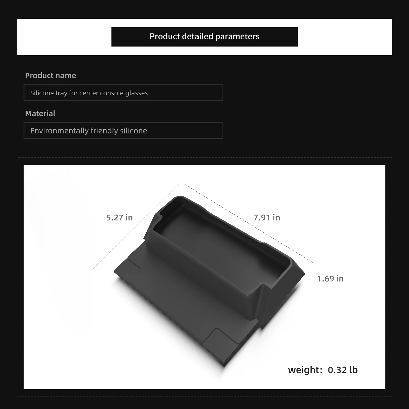 Für Tesla Model Y Launch/Juniper/YL 2025 Mittelkonsole Armlehnen-Aufbewahrungsbox Brillenfach Organizer Auto-Innenausstattung Zubehör – Detail 1