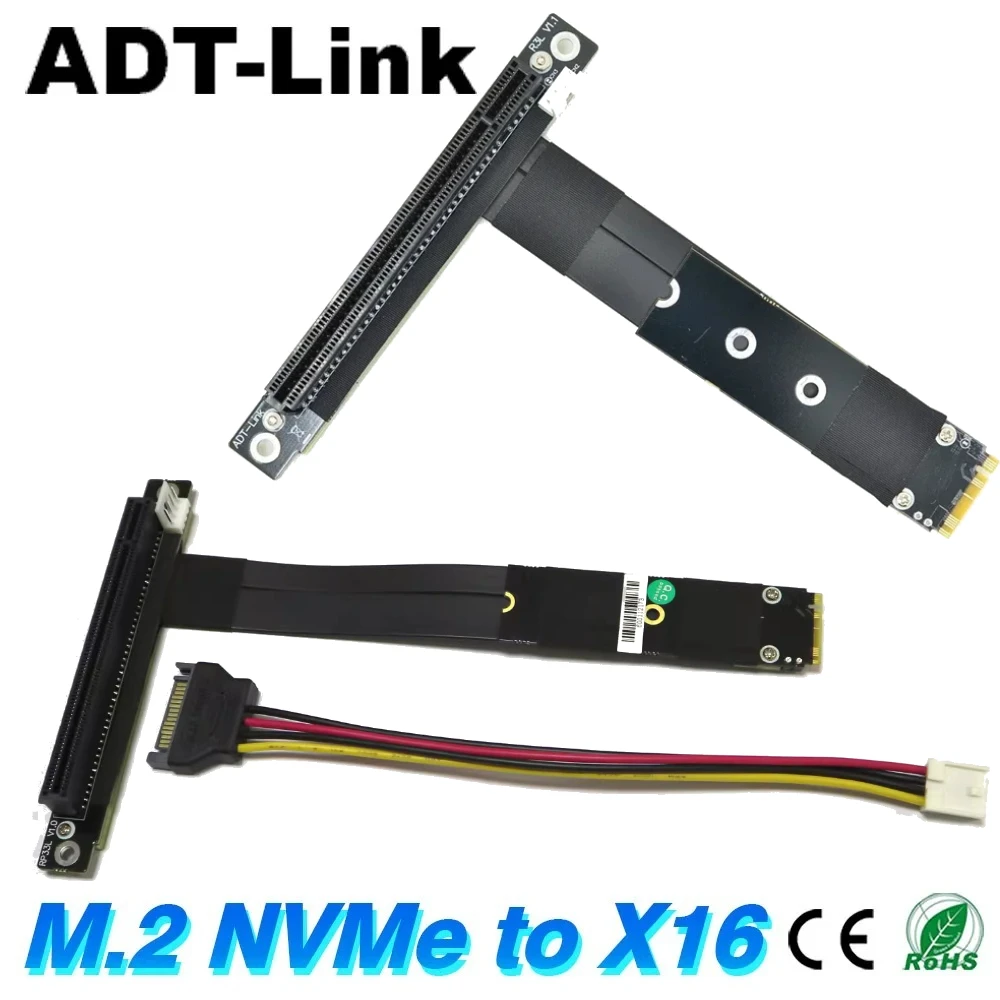 

PCI-E 3.0 Riser Card M.2 NGFF NVMe To PCIe x16 Удлинительные кабели M2 2260 2280 Видеокарта PCIe x16 для M.2 (ultra SSD M-key) Расширитель