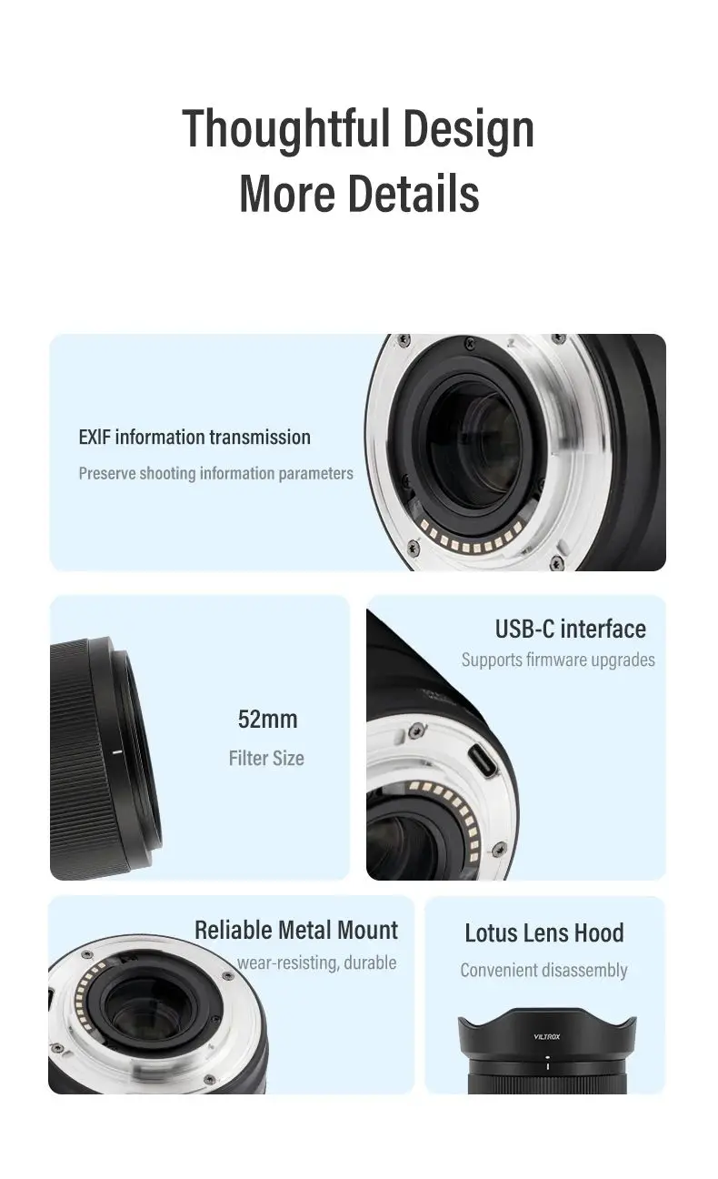 Viltrox 56mm F1.7 Autofokus APS-C Objektiv für Fuji X Nikon Z Sony E-Mount Spiegellose Kameras – Detail 17