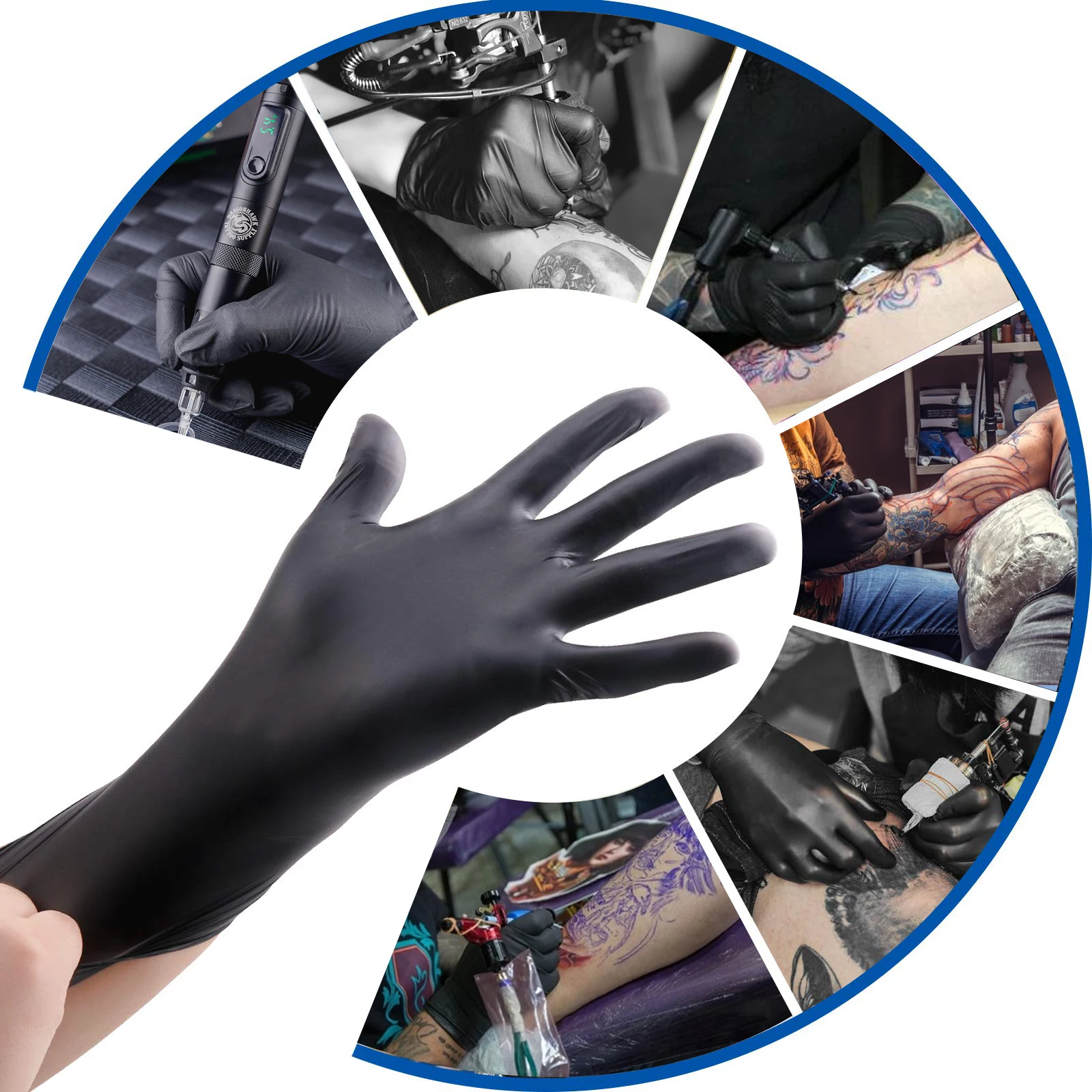 20 قطعة/صندوق المتاح الوشم قفازات مطاطية مقاومة للمواد الكيميائية النتريل الأعمال المنزلية المطبخ مقاوم للماء نوير قفازات ماكياج دائم #6