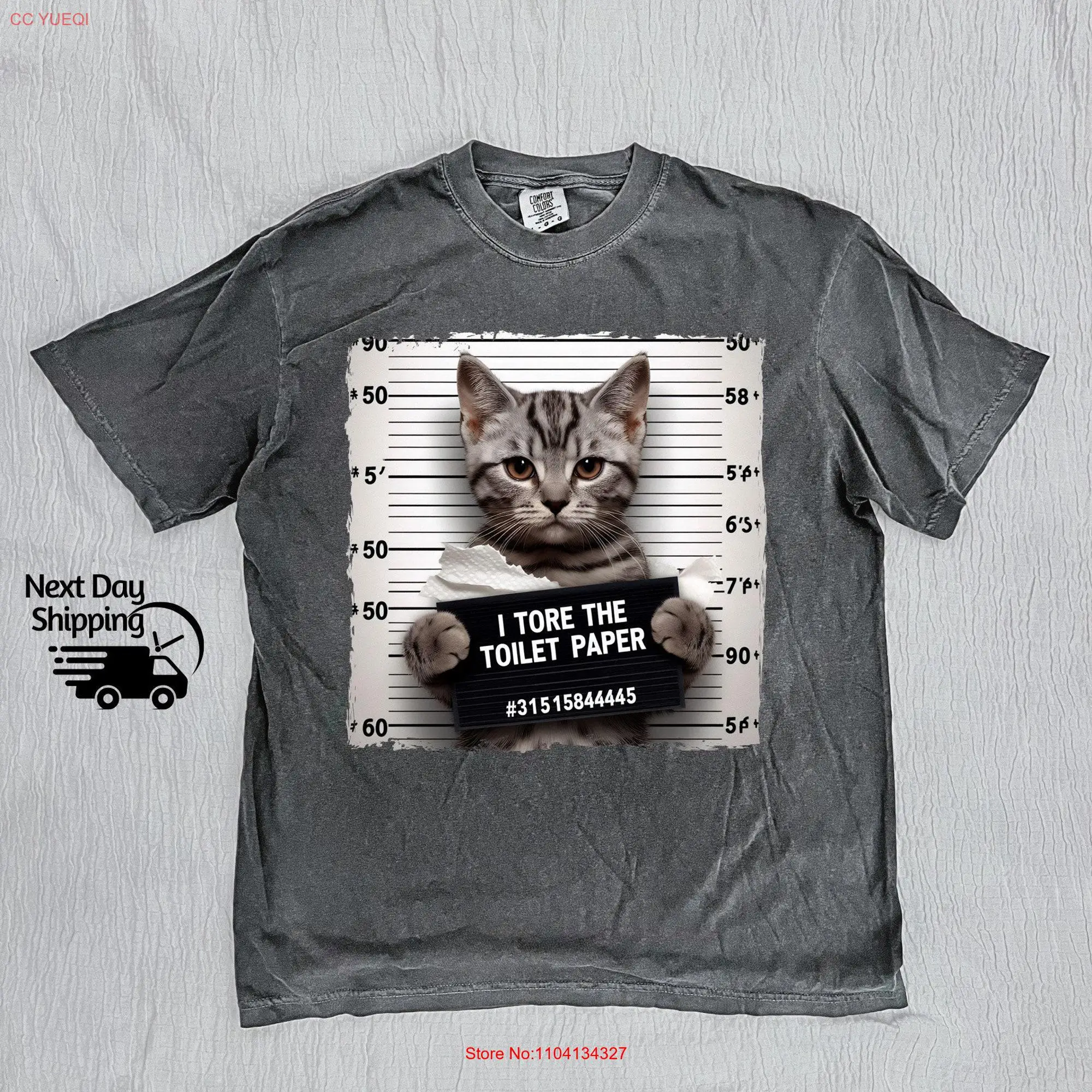 Funny Cat I Shredded The Toilet Paper Vintage T Shirt Retro Owners Lovers Distressed long or short sleeves