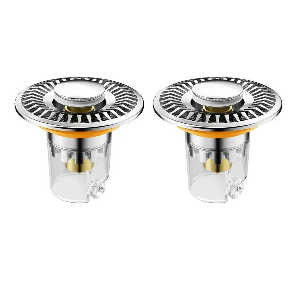 Stainless Steel Pop-Up Drain Stopper With Large Filter Basket Anti-Clog For Washbasin 60mm Kitchen Bathroom Sink Accessory
