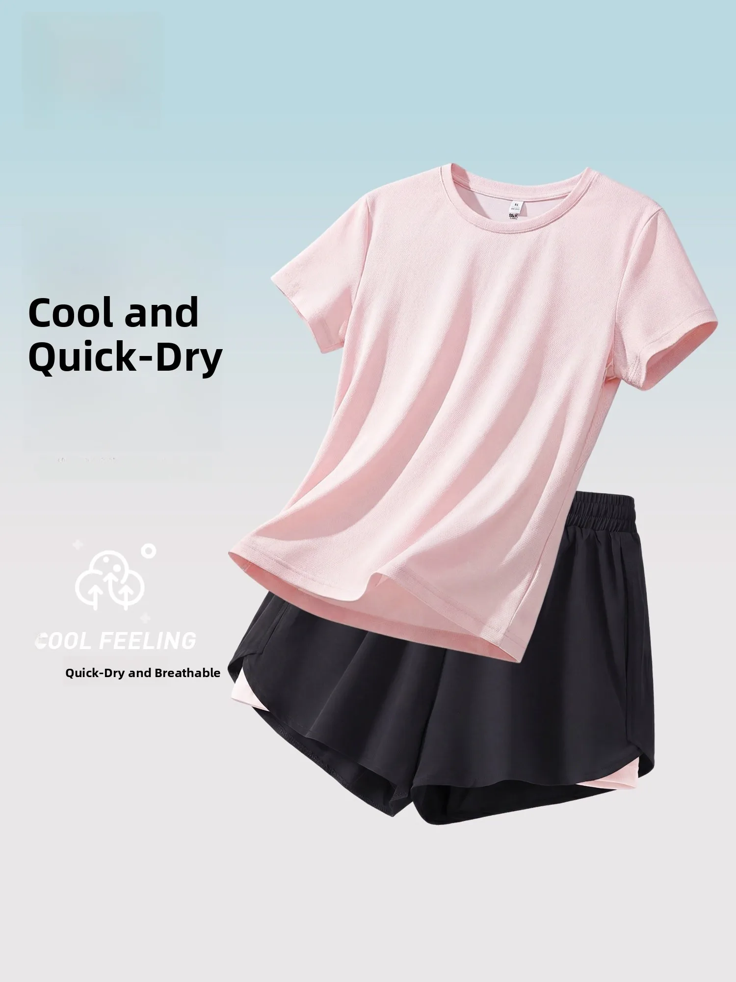 

Женский спортивный костюм Bal: Новинка лета, комплект из двух предметов для бега, быстросохнущий, из полиэстера (футболка и брюки)