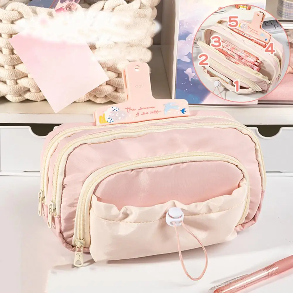 Tear-resistant Pencil Holder Multifunctional Capacity Pencil Case for Boys Girls Portable Zipper Stationery Pouch for School