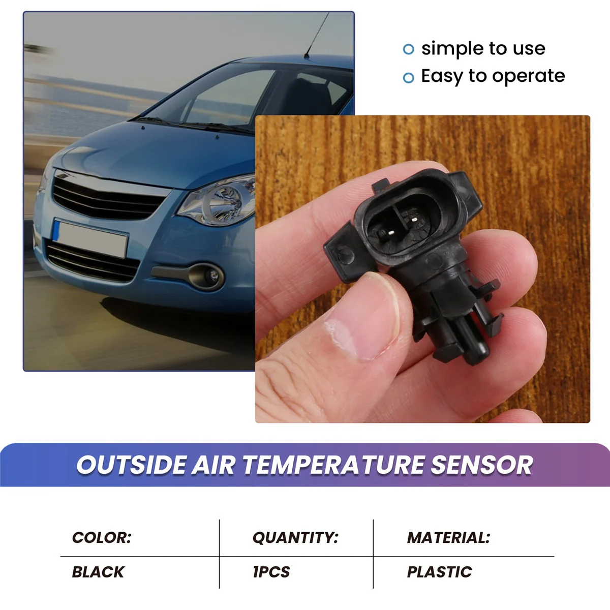 ABVS For Vauxhall Corsa Astra Vectra Zafira Outside Air Temperature Sensor -9152245