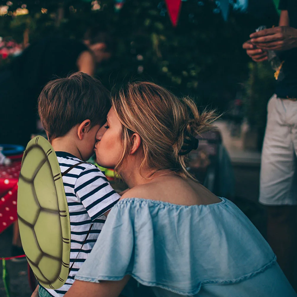 

4 Pcs Dark Green Turtle Shell Props for Halloween Cosplay Party Costume Accessory Fake Sea Turtle Shells Bulk Man