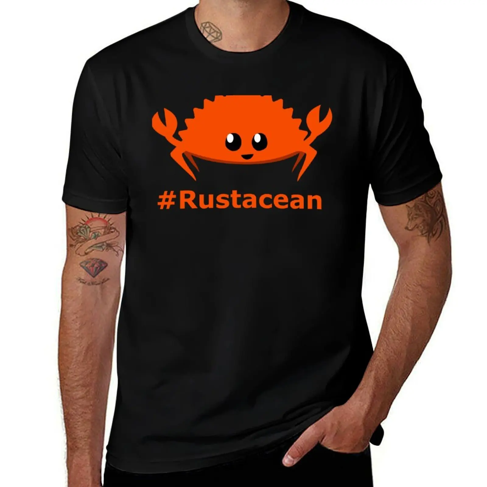 Rust Language Lang Unofficial Mascot - Ferris the crab Rustacean Classic T-Shirt Abstract Pattern Print Top T-Shirt