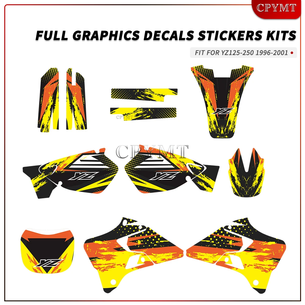 

Графическая фоновая наклейка, наклейки, подходят для YZ125 YZ250 YZ125 250 1996 1997 1998 1999 2000 2001