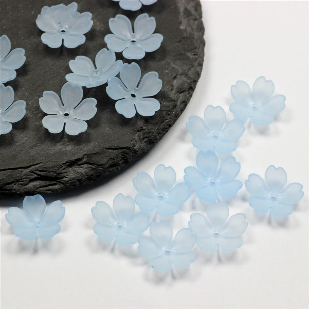 50Pcs 15MM Five Petal Flower Shape Acrylic Beads Loose Spacer Beads For Jewelry Making Diy Bracelets Handmade Accessories