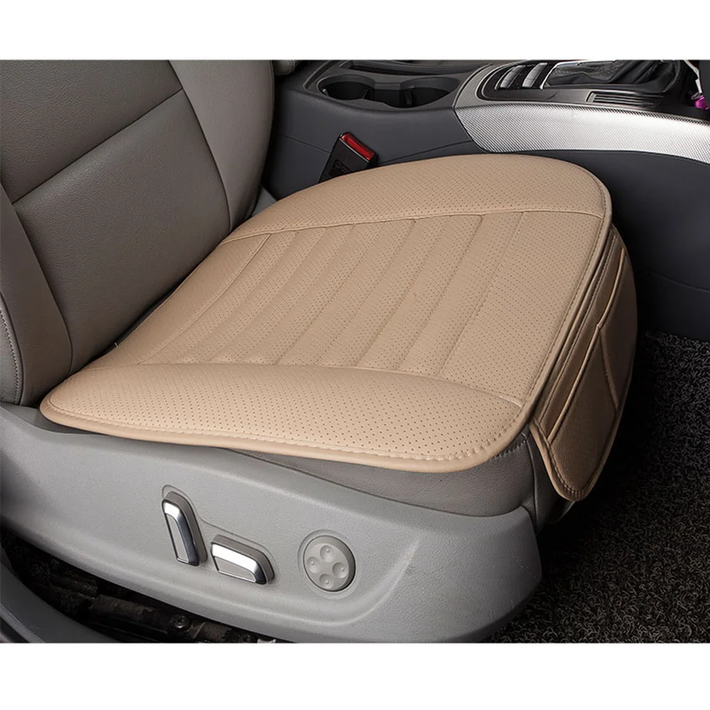 

Bamboo Charcoal Seat Pad Four Seasons Breathable Car Cushion with Ventilated Design for Comfortable Driving Long-Term Use Beige