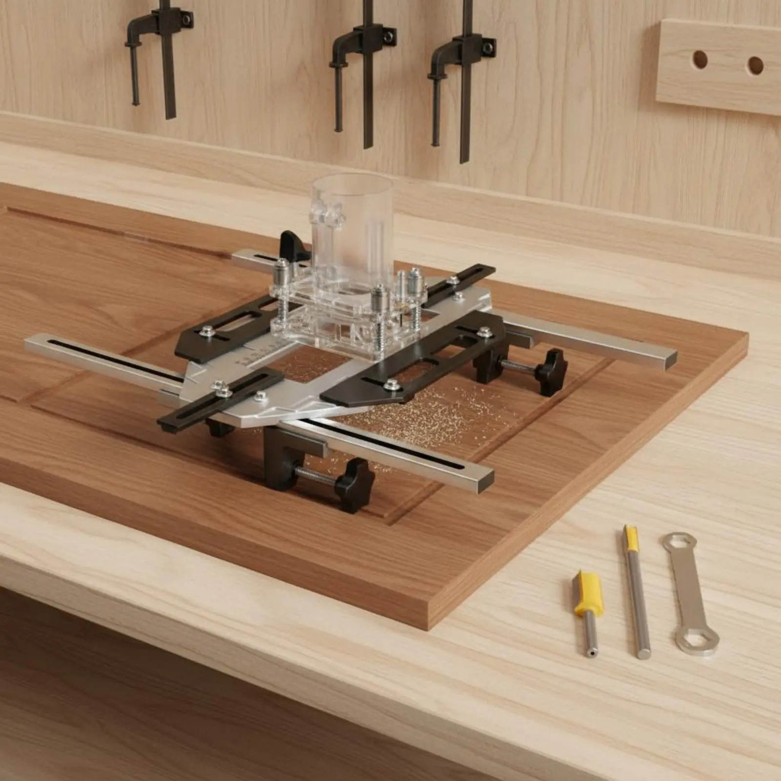 

Door Hinge Installation Jig Positioning Adjustment Design Wooden Door Slotting Guide Carpentry Tool Large Clamping Distance