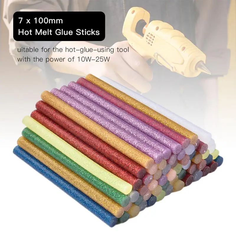 

60pcs Colourful 7mm*100mm Hot Melt Glue Sticks For Glue Guns Craft Phone Case Album Repair Accessories Adhesive 12colors Stick