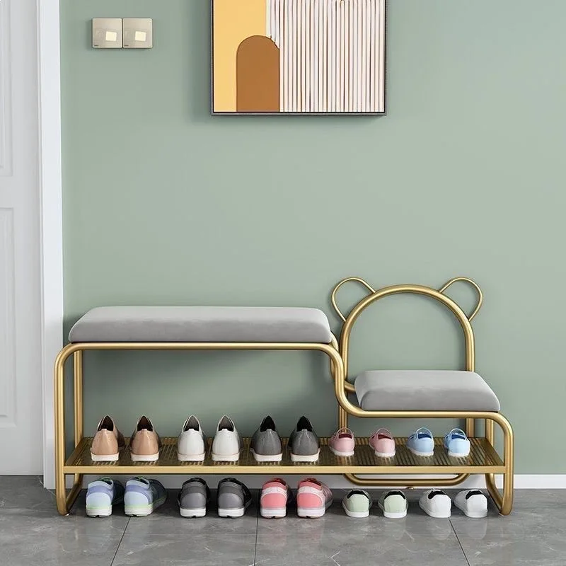 

Cartoon shoe changing stool shoe rack can be sat at the door of the house stool household children's shoe changing bench