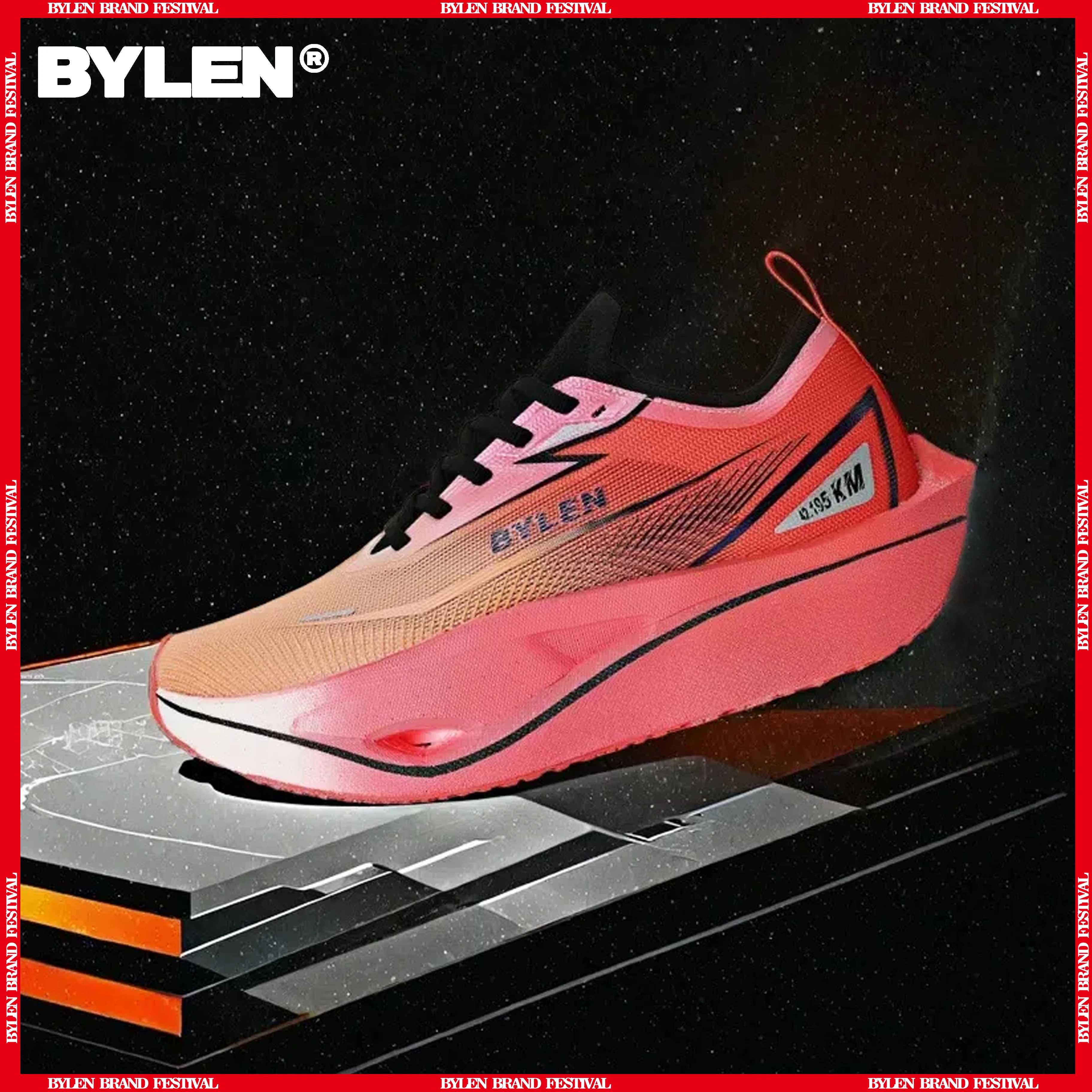 

BYLEN Full Palm Carbon Plate Marathon Training Running Shoes Thick Sole Cushioning Road Jogging Shoes Outdoor Shoes Unisex