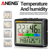 Thermometer Hygrometer Indoor Room Digital Temperature Humidity Meter Alarm Clock Weather Station Air Hygrometer  humidity meter