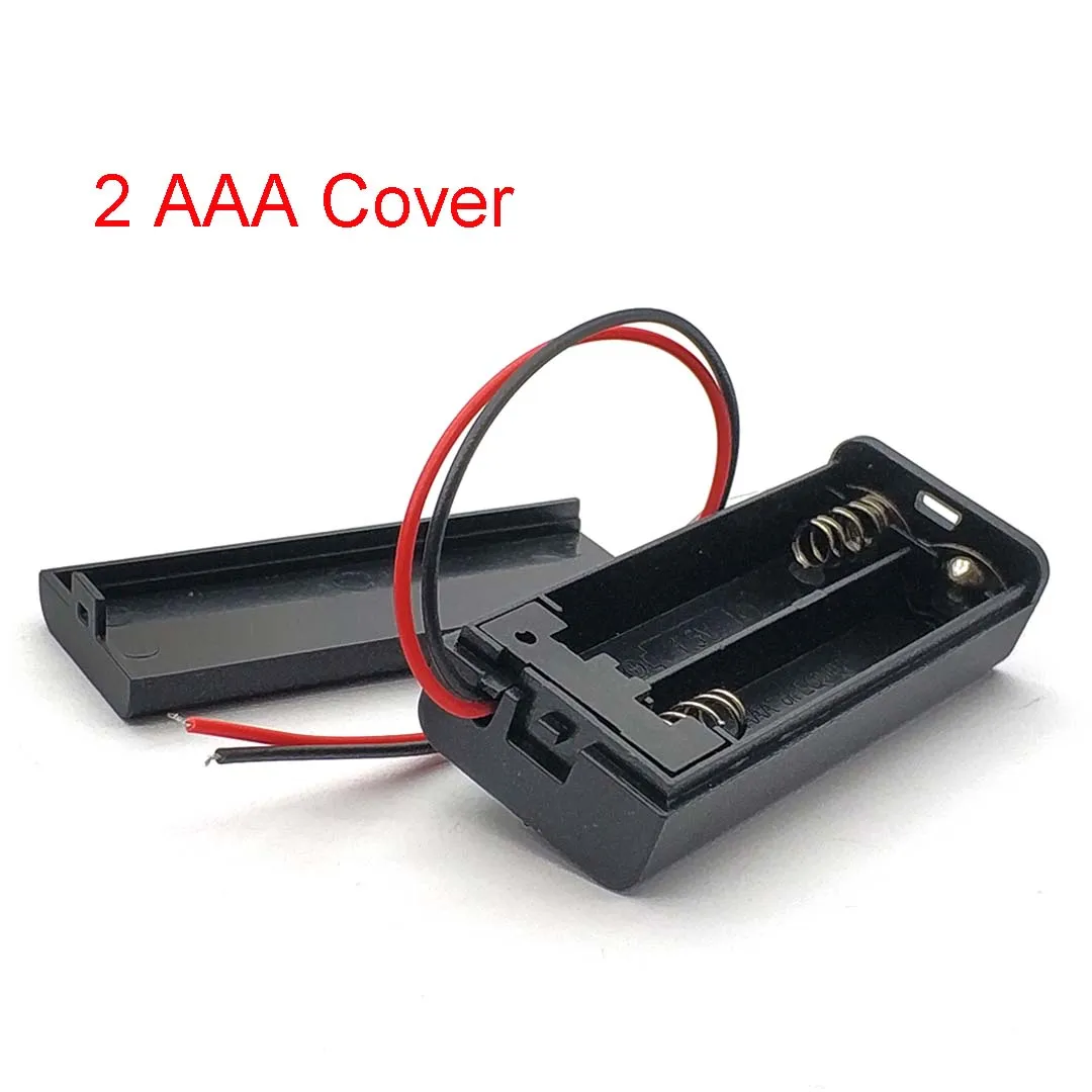 10 Stück AAA7-Batteriegehäuse (2/3/4), aus ABS-Kunststoff, mit roten und schwarzen Kabeln, ausgestattet mit Schaltern, geeignet für DIY-Schaltungen ohne Batterien. – Detail 1