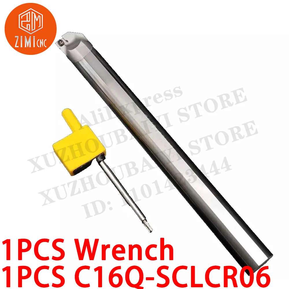 

1PC C16Q-SCLCR06 16mm Tungsten steel Boring Bar tool Solid Carbide for CCMT0602 Carbide Insert CNC metal mechanical cutting tool