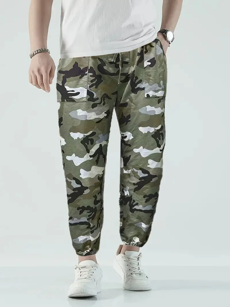 2025 العصرية المطبوعة التمويه زوجين Sweatpants الرجال فضفاض الحريم طماق الربيع والصيف نمط جديد #4