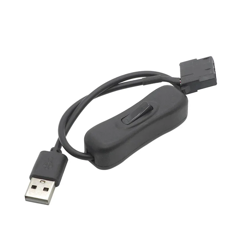 Caixa do computador Cabo Adaptador, USB para Big 4 Pin Molex, Linha Fan, Cabo de Alimentação Fan, USB Masculino, 12V, 4 Pin, 5V