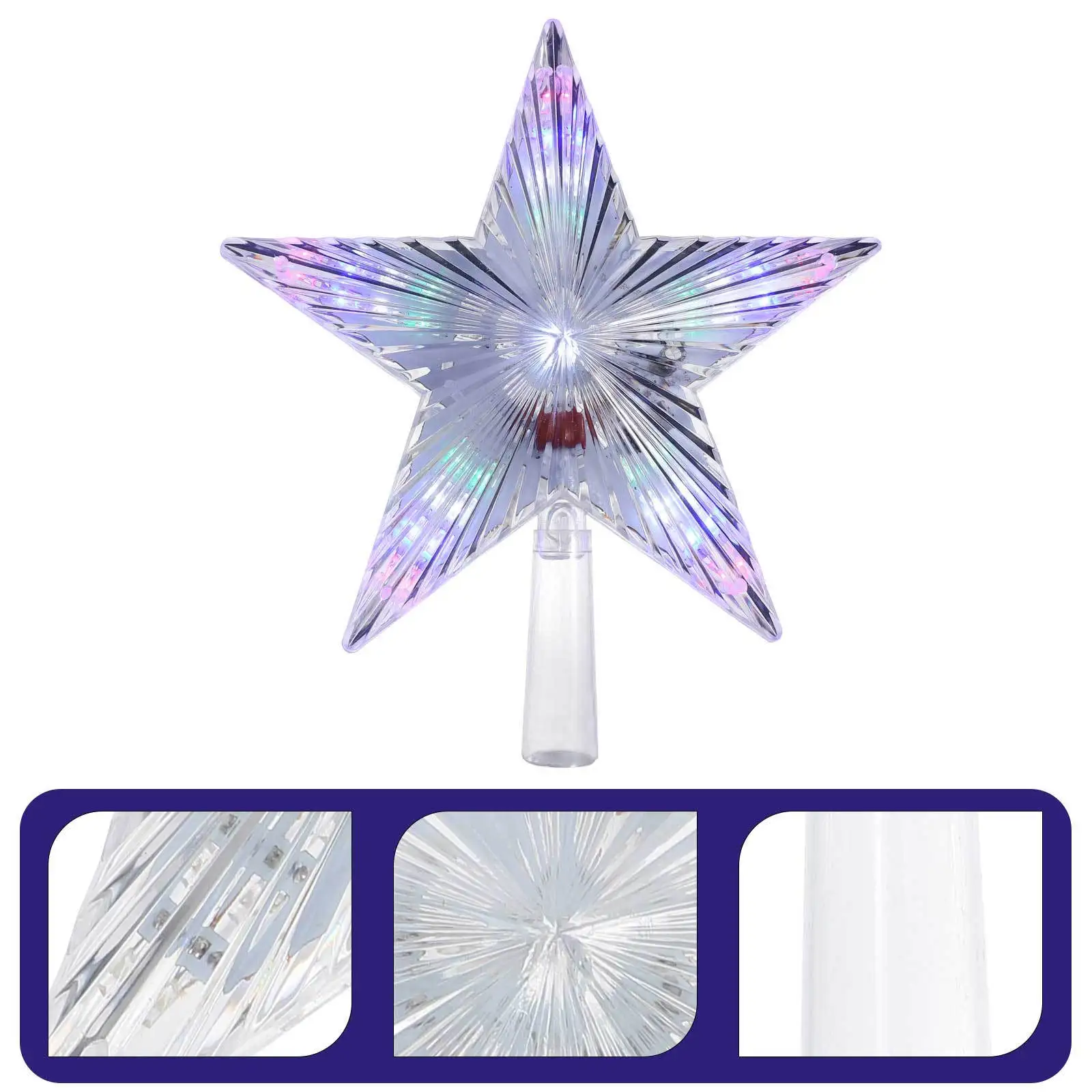 1 قطعة شجرة عيد الميلاد توبر ضوء ساطع على شكل نجمة ديكور جودة عالية ضرورية لتخطيط مشهد حفلة عيد الميلاد الدعامة #3
