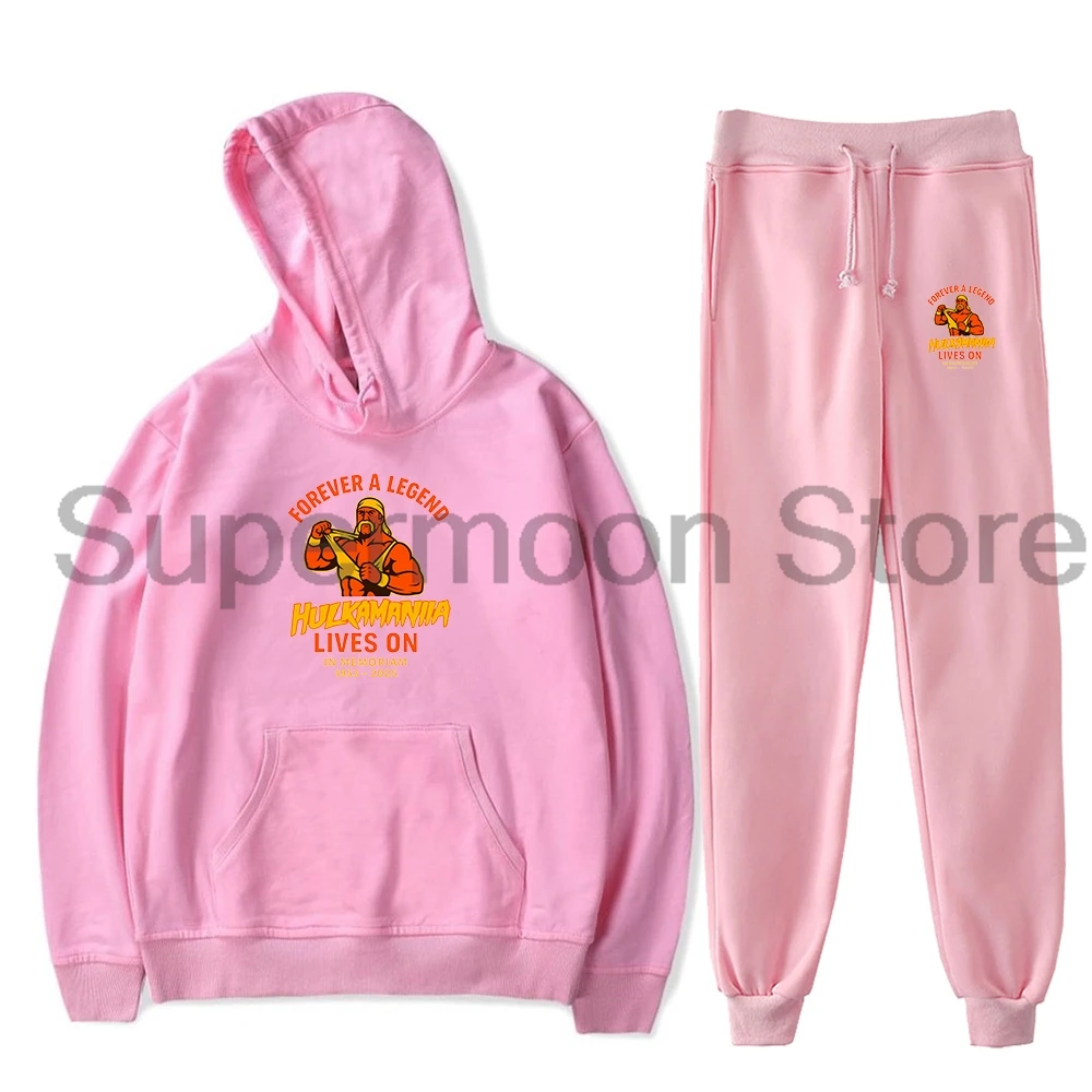 

Hulk Hogan Hulkamania Forever 1953-2025 Memoriam Толстовка с капюшоном Брюки для бега Комплекты из двух предметов Толстовки + спортивные штаны Женский мужской комплект