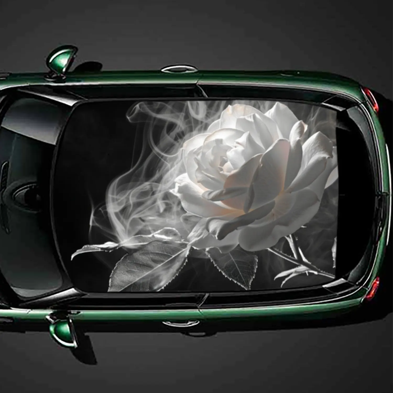 Envoltura de vinilo para techo de coche de PVC, rosa ahumada de poesía misteriosa, pegatina automotriz impermeable autoadhesiva, película decorativa antiarañazos
