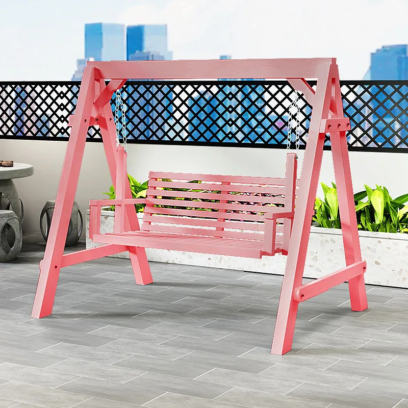 

Outdoor swing carbonized wood hanging chair household indoor hanging basket chair outdoor courtyard solid wood double swing