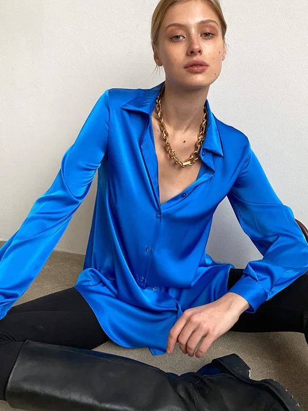 Slim Fit Langer Sve-Kragen irt für Damen, lässiger Sle-Umlegekragen, bequem, normale Sve-Länge, Sommerkollektion