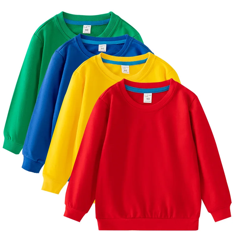 Boys Girls Long Sleeve T Shirts For Girls Undergarments Boy Pullovers Kids Tops Solid Shirt Children Sports Cotton T Shirts