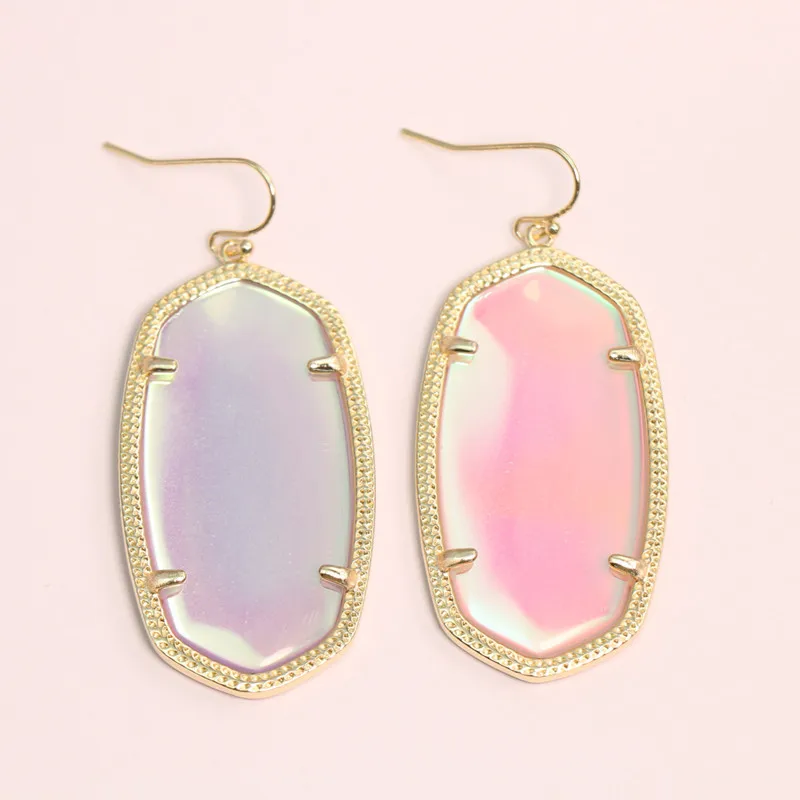 YEEVAA Geometric Dichroic Glass Gemstone Drop Dangle Earrings, Fashion Jewelry, Unique Gifts(Big Size)