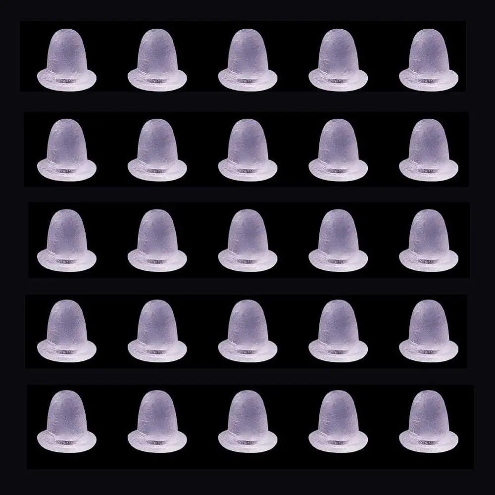 500Pcs Clear Soft Plastic Earring Back Stopper Earnut Findings 4mm long 3.5mm wide 3.5mm thick hole: 0.5mm kit for Handmade Gift