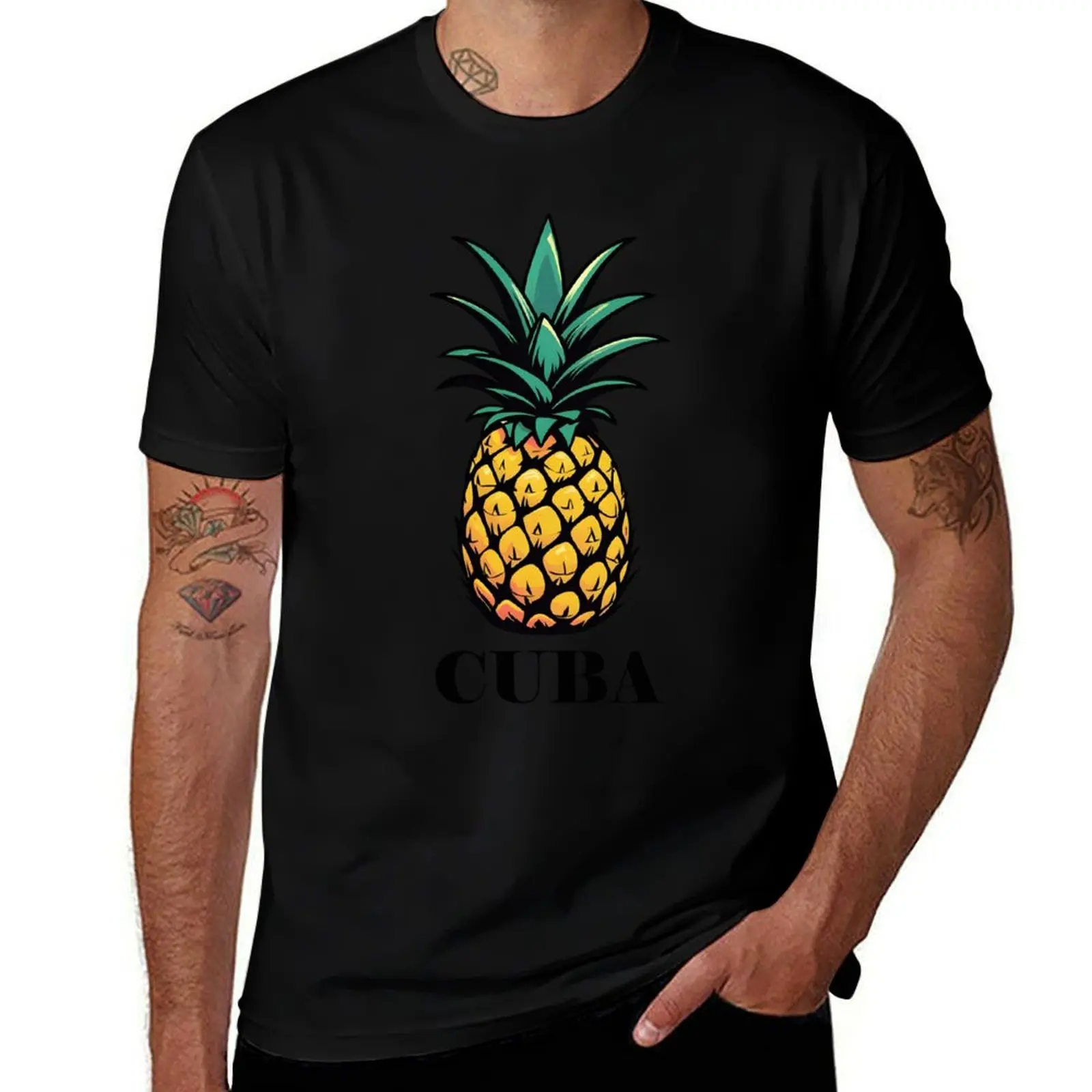 

Cuba pineapple retro T-Shirt anime tshirt tees plus size tops plus size men clothing