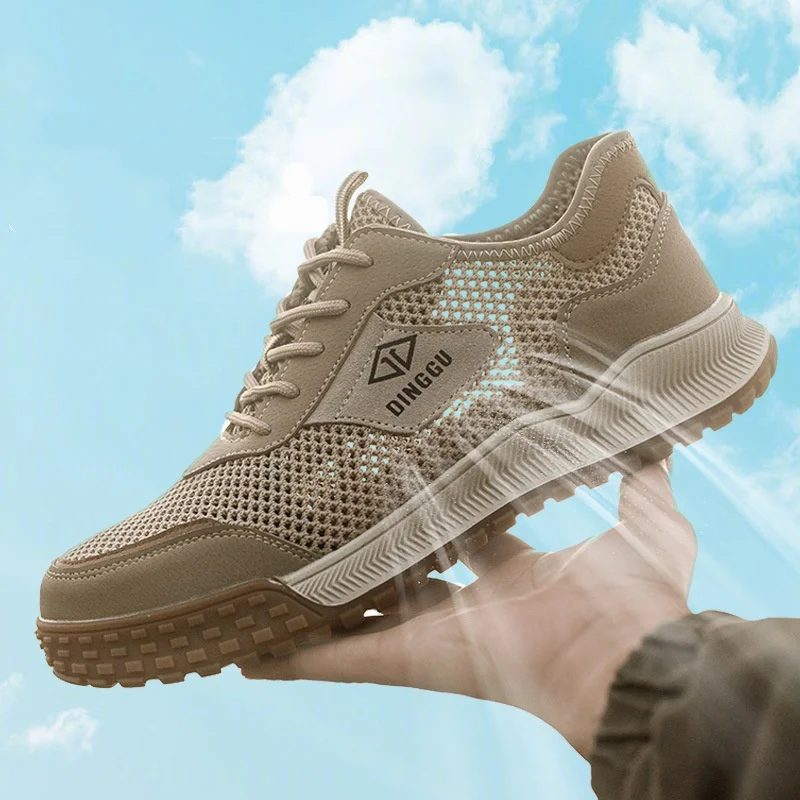 

Мужская мода, дышащие стальные носки, рабочая обувь, летние защитные ботинки с воздушной сеткой, рабочие кроссовки, защитная обувь для мужчин