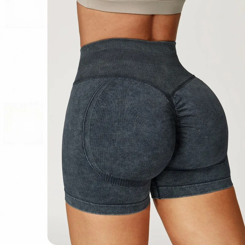 

Fashion Seamless Sandwashed Yoga Shorts High Waisted Hip Lifting Shorts Tight Running Sports Fitness Yoga Pants