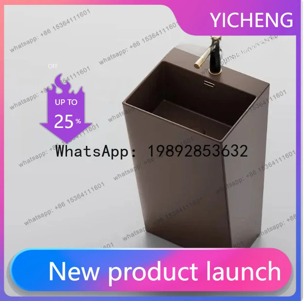 

Bathroom column washbasin household balcony ceramic integrated column basin hotel floor-to-ceiling hand washing small apartme