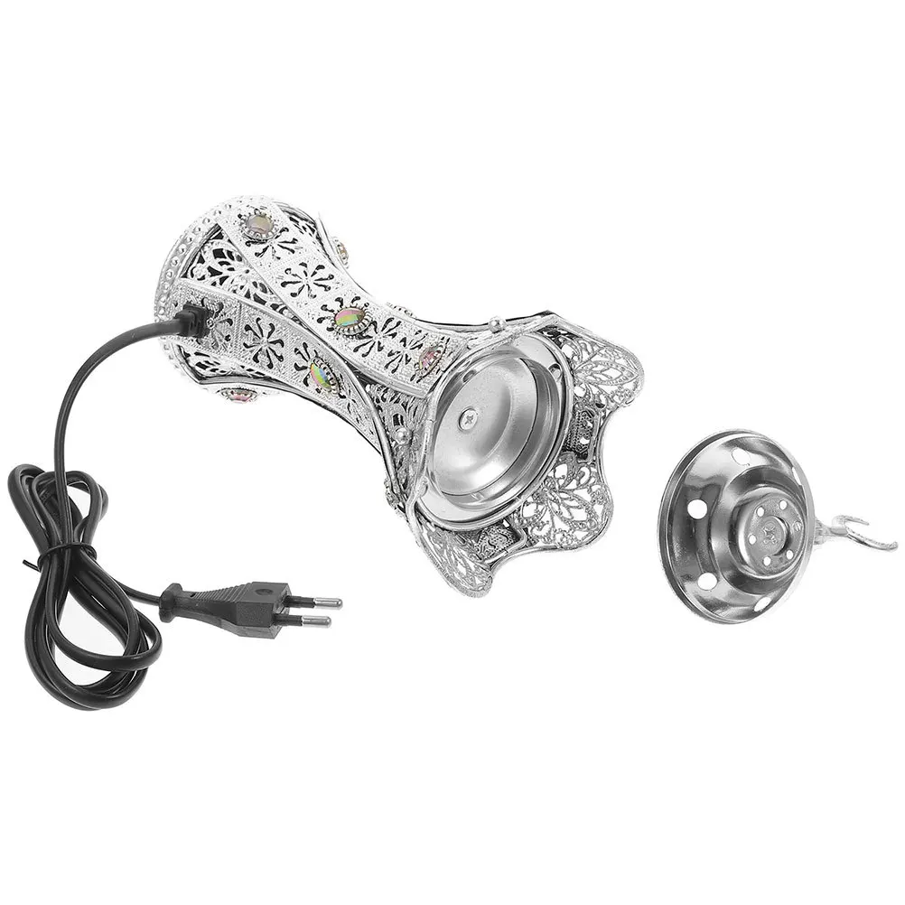 

Electric Metal Incense Burner Tabletop Censer Eu Plug Retro Aroma Burner Decorative Vintage Cone Holder for Home Office