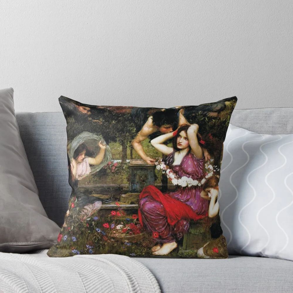 

Flora and the Zephyrs - John William Waterhouse Throw Pillow Sofa Cushion ornamental pillows Pillow Cover Cushions Cover pillow