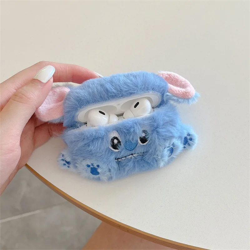 

Hot Selling Plush Stitch Apple AirPods Pro1/2/3 Generation Wireless Bluetooth Earphone Protective Case Knitted Cute Female Gift