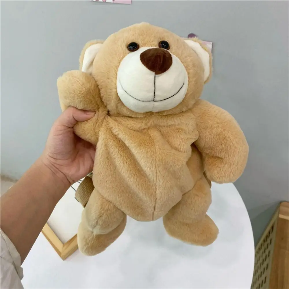 Tas bahu anjing kapasitas besar, tas sekolah anak perempuan, boneka binatang, kapasitas besar, ransel kreatif, mainan boneka beruang kartun