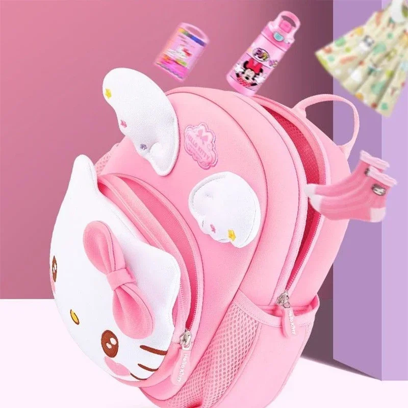 กระเป๋าเป้สะพายหลังเด็กสําหรับสาวเด็กสีชมพู Hello Kitty เด็กวัยหัดเดินกระเป๋านักเรียน Mini ขนาด Luxury Designer Kawaii แบบพกพา